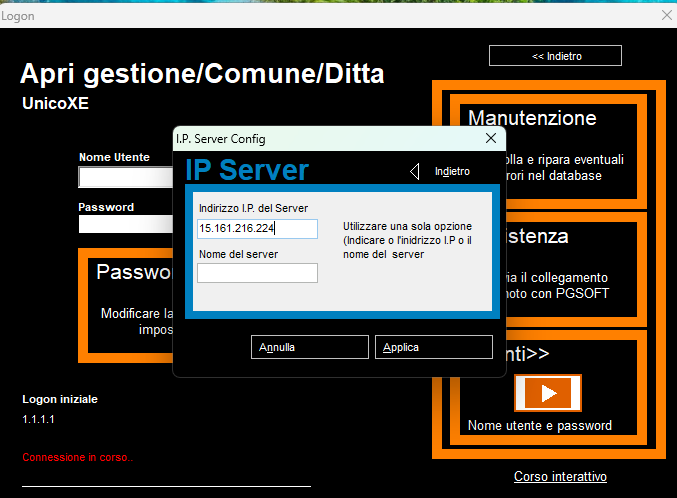Verifica delle impostazioni